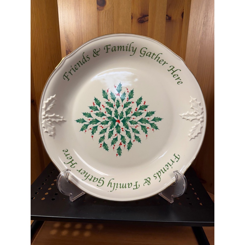 Lenox Holiday Dimension 12" Friends & Family Gather Here Christmas Serving Plate - Picture 1 of 5